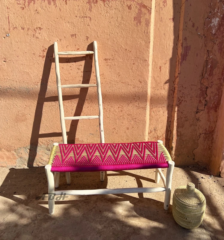 Moroccan wooden bench